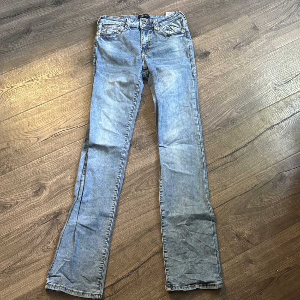 True Religion - Stylish Light Blue Women's Straight Leg Jeans